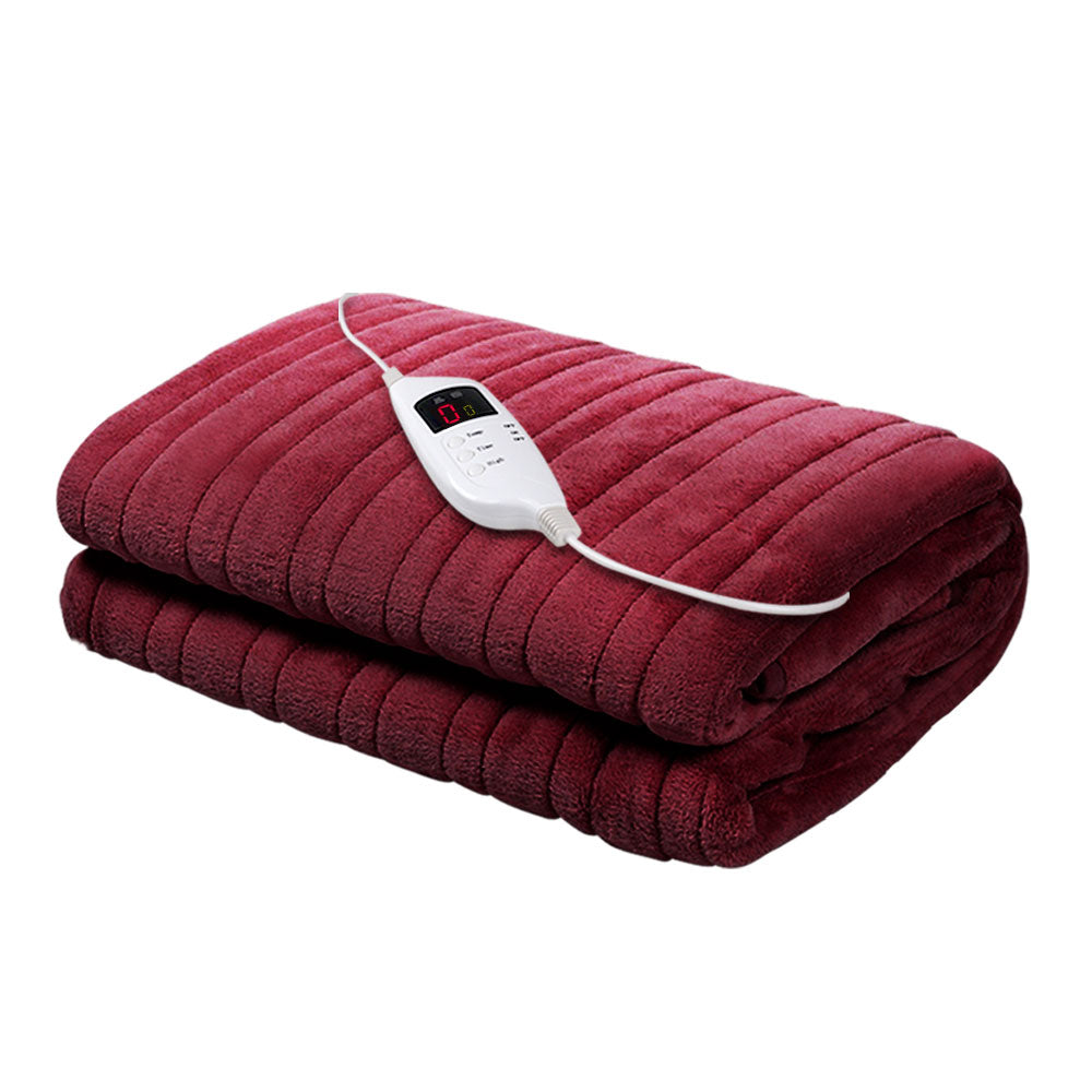 Giselle Bedding Cozy Electric Throw Blanket - Deep Red
