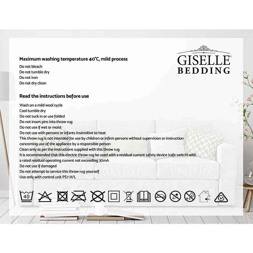 Giselle Bedding Cozy Electric Throw Blanket - Deep Red