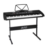 61-Key LED Portable Electronic Piano with Adjustable Stand - Front View