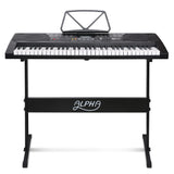 Alpha 61-Key Light-Up Electric Keyboard with LCD Display, Stand & Music Holder - 45-Degree Angle