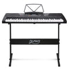 Alpha 61 Key Lighted Electronic Piano Keyboard LCD Electric w/ Holder Music Stand