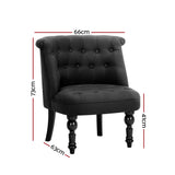 Lorraine French Provincial Black Accent Chair - Top-Down View