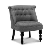 Elegant Grey Lorraine Armchair with Tufted Design - Side View