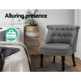 Elegant Grey Lorraine Armchair with Tufted Design - Front View