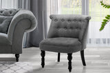 Elegant Grey Lorraine Armchair with Tufted Design - Extra Image