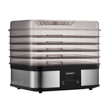 Devanti 5-Tray Stainless Steel Food Dehydrator - Silver - Front View