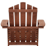 Classic Adirondack Wooden Sun Loungers with Table - Eco-Friendly Patio Set in Brown - Rear View
