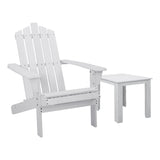 Gardeon Eco-Friendly Wooden Adirondack Lounge Set with Side Table for Outdoor Relaxation - Front View