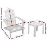 Gardeon Eco-Friendly Wooden Adirondack Lounge Set with Side Table for Outdoor Relaxation - Side View