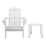 Gardeon Eco-Friendly Wooden Adirondack Lounge Set with Side Table for Outdoor Relaxation - Top-Down View