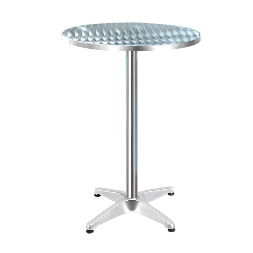 Gardeon Adjustable Height Stainless Steel Round Bar Table - 60cm Diameter, Indoor & Outdoor Use