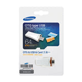 Samsung 64GB Micro SDXC UHS-I OTG 3-in-1 USB Card Reader for Android and PC - Top-Down View