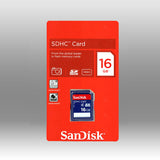 SANDISK 16GB SDHC MEMORY CARD CLASS 4 - Front View