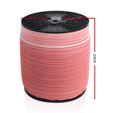 Giantz 1200M Red and White Polytape Electric Fence Kit with Stainless Steel Wire - Side View