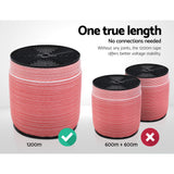 Giantz 1200M Red and White Polytape Electric Fence Kit with Stainless Steel Wire - Top-Down View