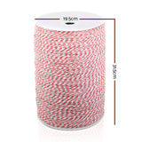 High-Visibility 2000M Red and White Polywire Roll for Electric Fencing - Side View