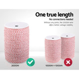 High-Visibility 2000M Red and White Polywire Roll for Electric Fencing - Top-Down View
