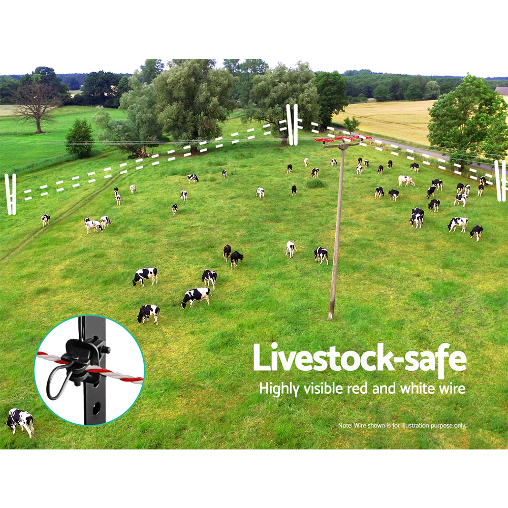 High-Visibility 2000M Red and White Polywire Roll for Electric Fencing