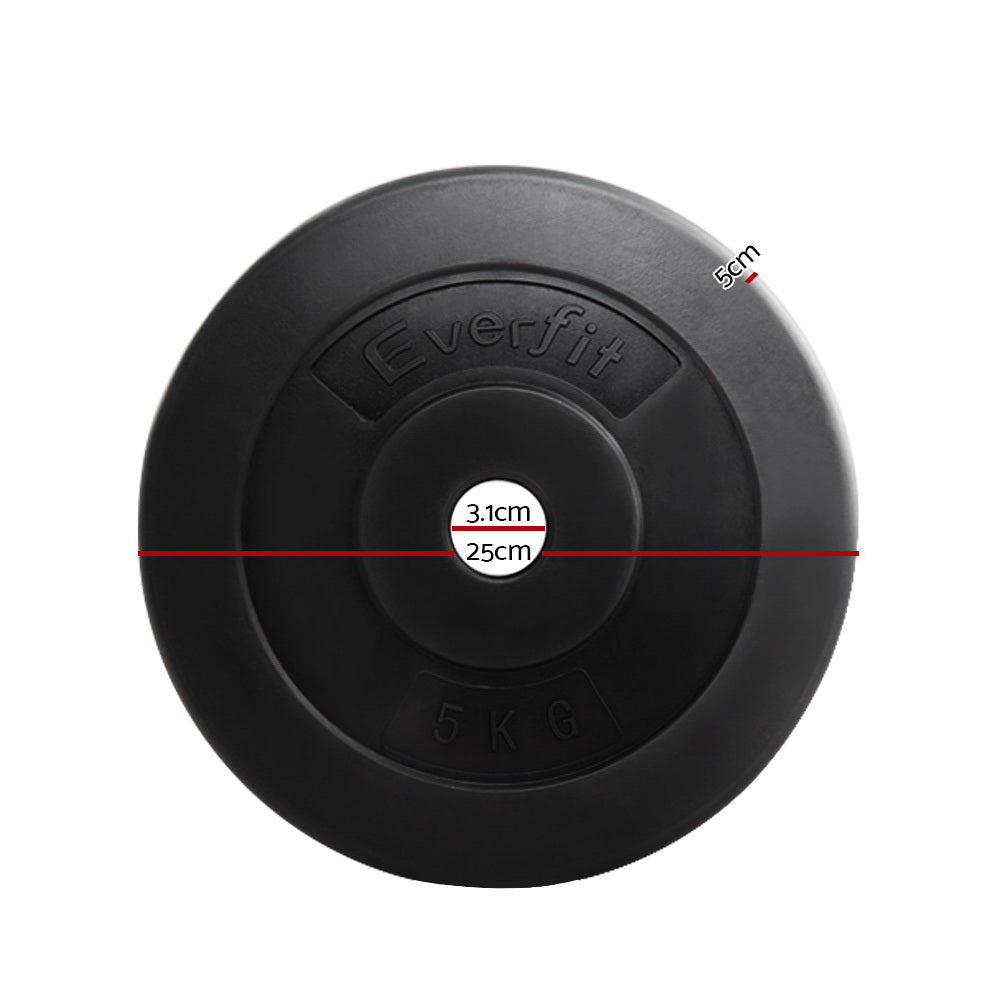 Everfit 2-Pack 5KG Rubber Weight Plates for Home Workouts