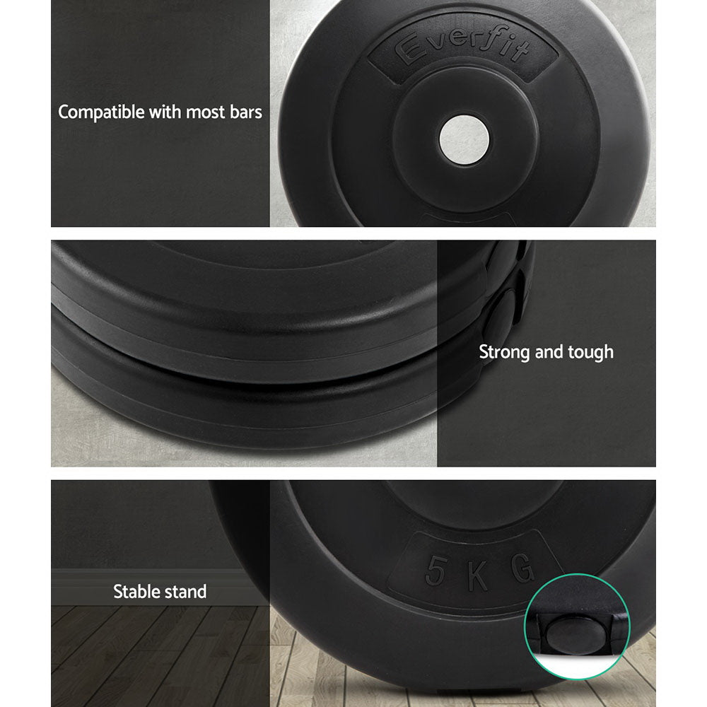 Everfit 2-Pack 5KG Rubber Weight Plates for Home Workouts