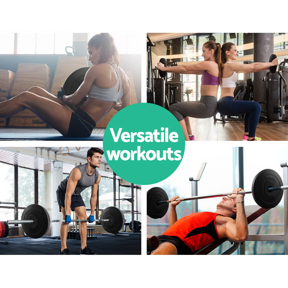 Everfit 2-Pack 5KG Rubber Weight Plates for Home Workouts