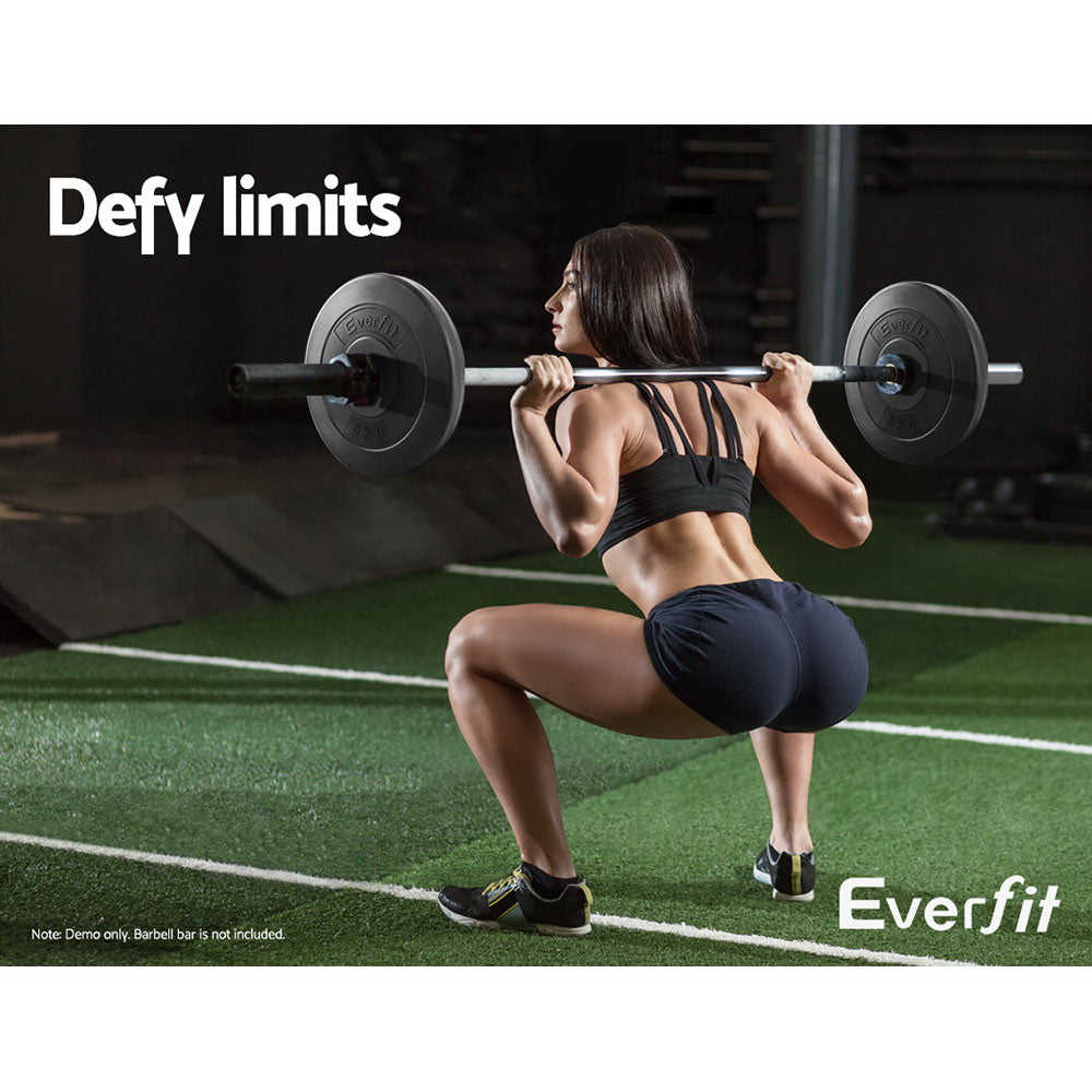 Everfit 2-Pack 5KG Rubber Weight Plates for Home Workouts