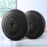 Everfit 2-Pack 5KG Rubber Weight Plates for Home Workouts - Close-Up Angle