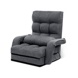 Adjustable Linen Reclining Armchair Sofa Bed with Folding Design and Bonus Pillow - Front View