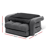 Adjustable Linen Reclining Armchair Sofa Bed with Folding Design and Bonus Pillow - Top-Down View