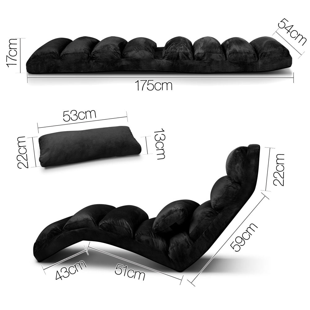 Artiss Multi-Position Adjustable Sofa Bed - Black