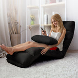 Artiss Multi-Position Adjustable Sofa Bed - Black - Close-Up Angle