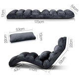 Versatile Charcoal Adjustable Lounge Sofa Bed with 75 Positions - Side View
