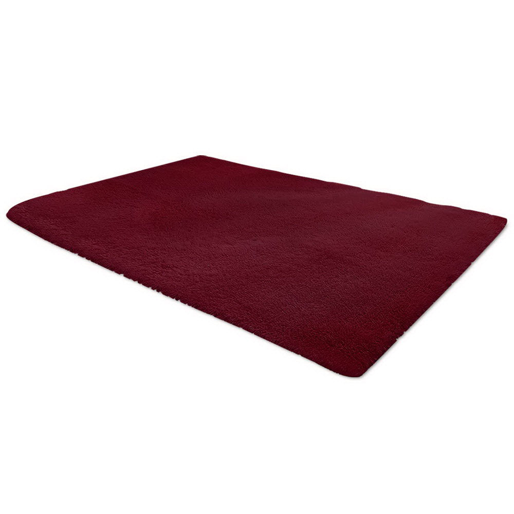Artiss Extra Large Burgundy Shaggy Carpet 160 x 230 cm Ultra Plush Floor Mat for Living Room