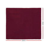 Burgundy Luxe Plush Shag Area Carpet - Spacious 200x230cm Non-Slip Floor Mat - Front View