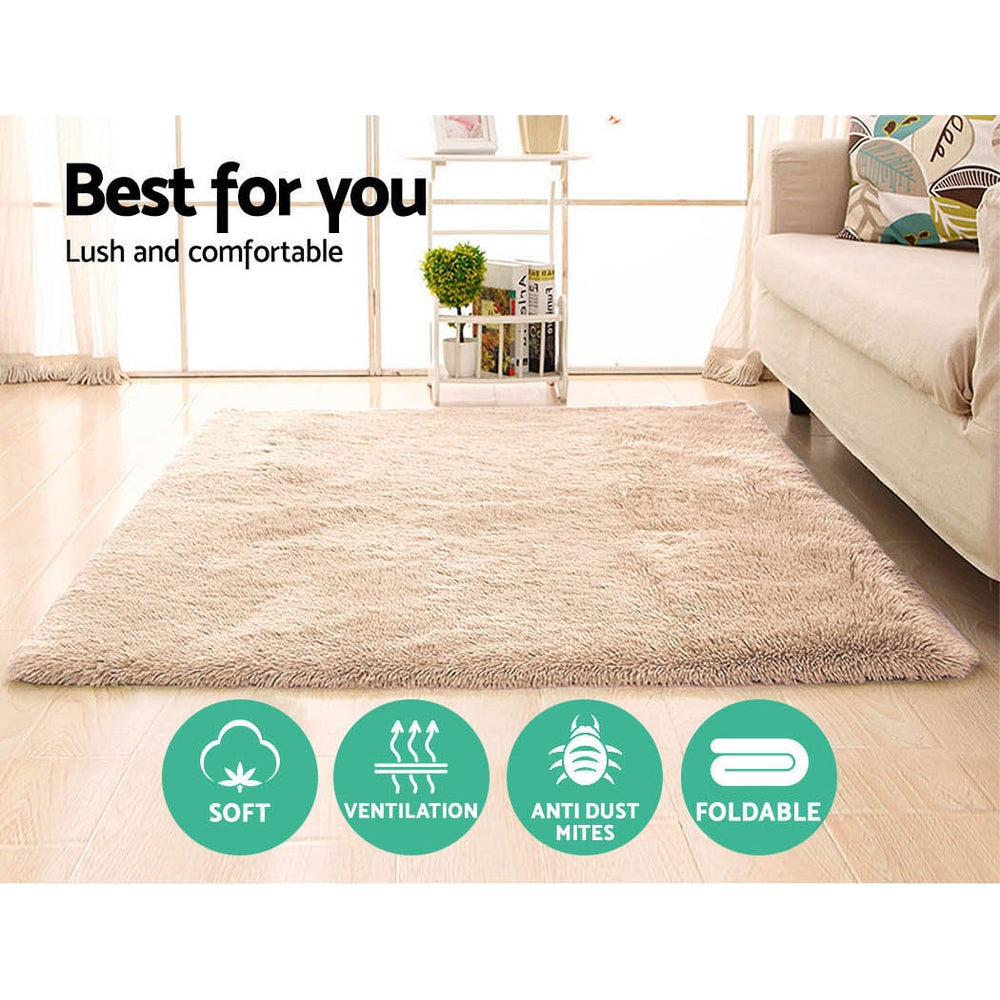 Artiss Luxurious Soft Shag Area Rug - Extra Large 200x230cm Non-Slip Design