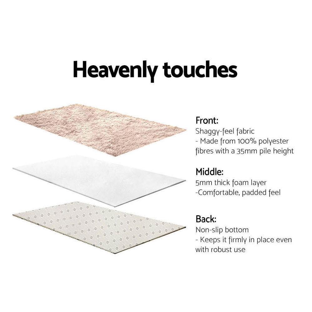 Artiss Luxurious Soft Shag Area Rug - Extra Large 200x230cm Non-Slip Design
