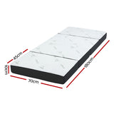 Giselle Bedding Tri-Fold Portable Foam Mattress - Versatile Folding Floor Bed (180cm) - Side View