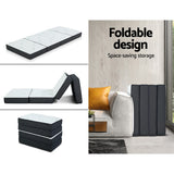 Giselle Bedding Tri-Fold Portable Foam Mattress - Versatile Folding Floor Bed (180cm) - Low Angle