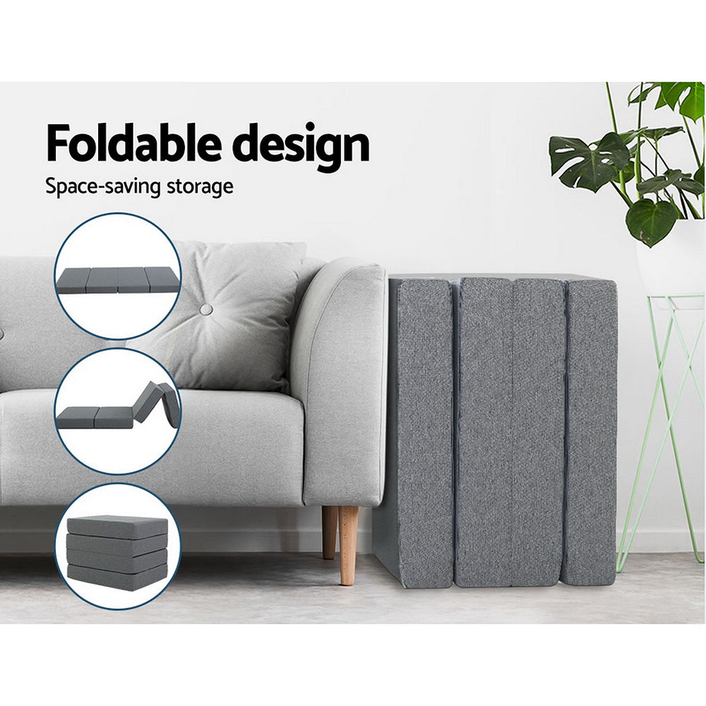 Giselle Bedding Portable Folding Foam Mattress for Versatile Sleeping and Seating Solutions