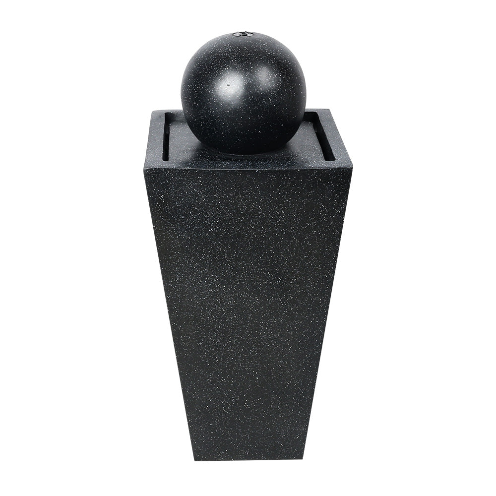 Gardeon Elegant Black Solar Water Fountain with Illuminating LED Lights