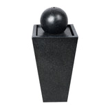 Gardeon Elegant Black Solar Water Fountain with Illuminating LED Lights - Top-Down View