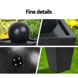 Gardeon Elegant Black Solar Water Fountain with Illuminating LED Lights - Low Angle