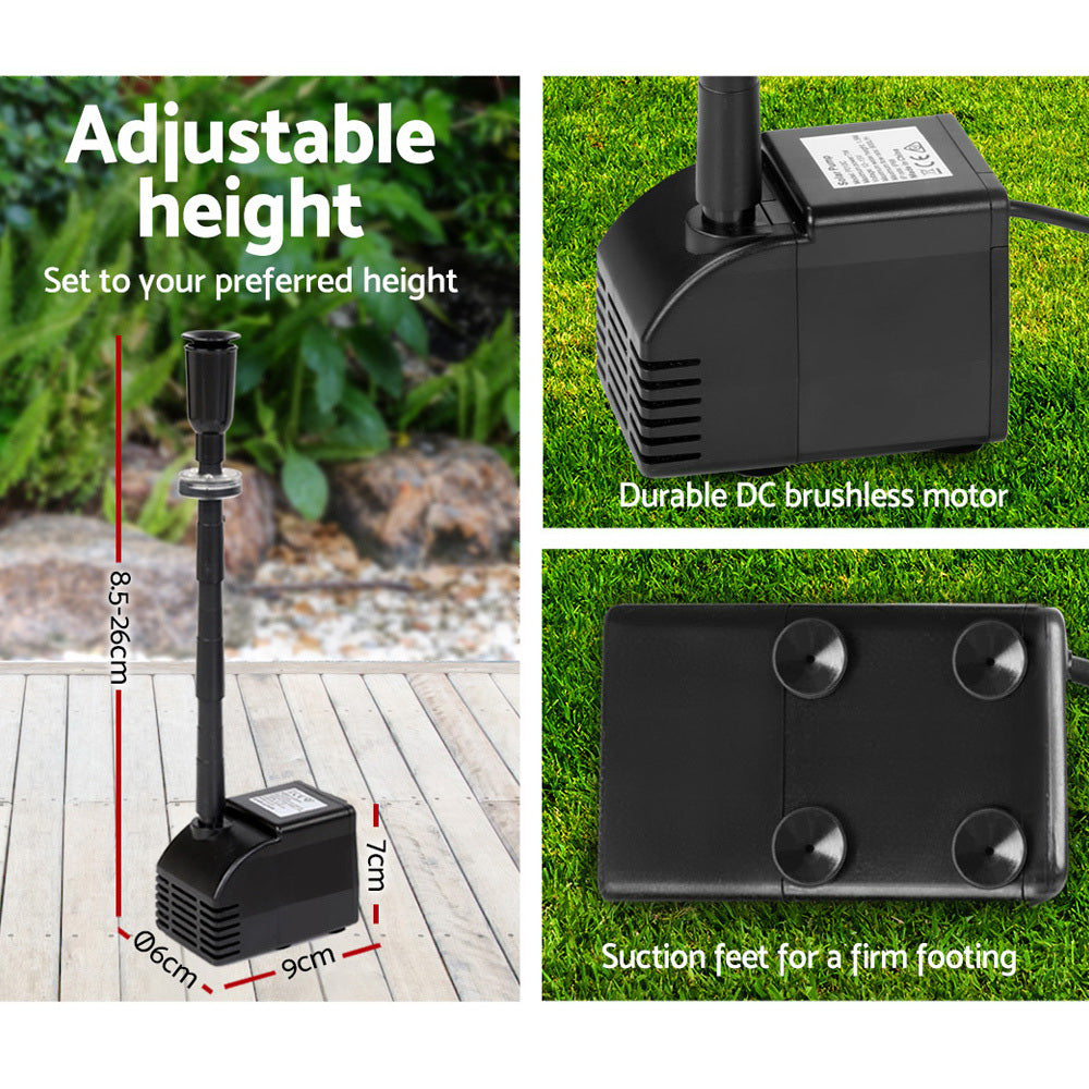 Gardeon Eco-Friendly Solar Submersible Fountain Pump with 6.6FT Lift and Simple Setup