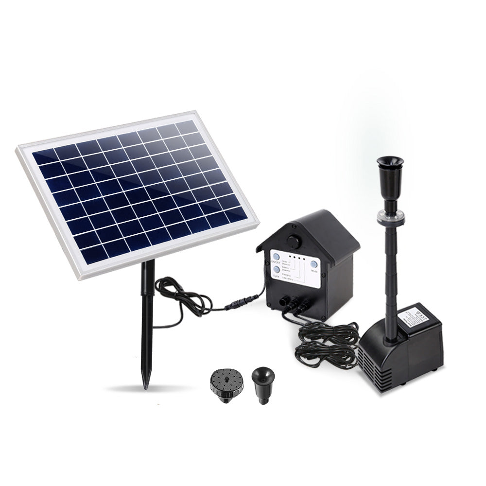 Gardeon Eco-Friendly Solar Garden Fountain with LED Lighting and Rechargeable Battery
