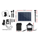 Gardeon Eco-Friendly Solar Garden Fountain with LED Lighting and Rechargeable Battery - Side View