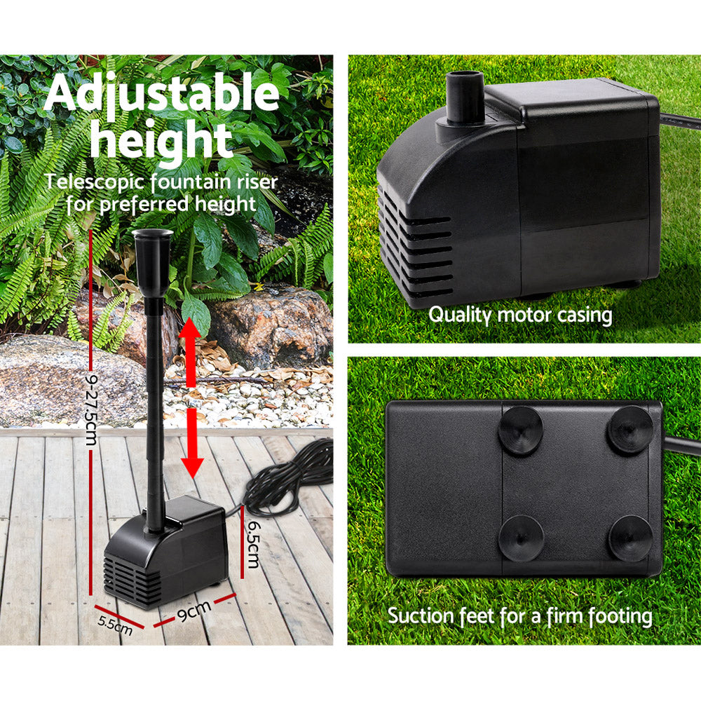 Gardeon Solar Garden Water Fountain Pump Kit with Adjustable Spray Nozzles and Submersible Filter