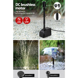 Gardeon Solar Garden Water Fountain Pump Kit with Adjustable Spray Nozzles and Submersible Filter - Close-Up Angle