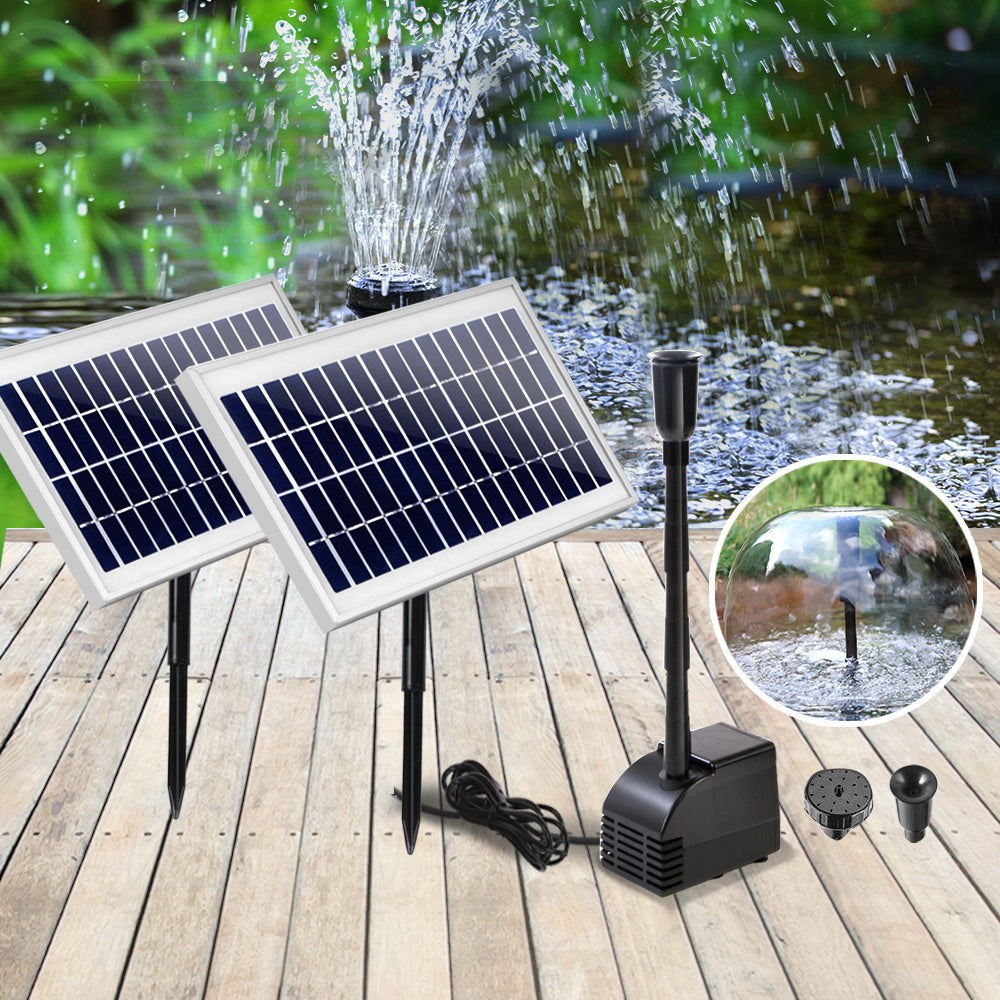 Gardeon Solar Garden Water Fountain Pump Kit with Adjustable Spray Nozzles and Submersible Filter