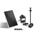 Eco-Friendly Solar Garden Fountain Pump with LED Illumination and Rechargeable Battery - Front View