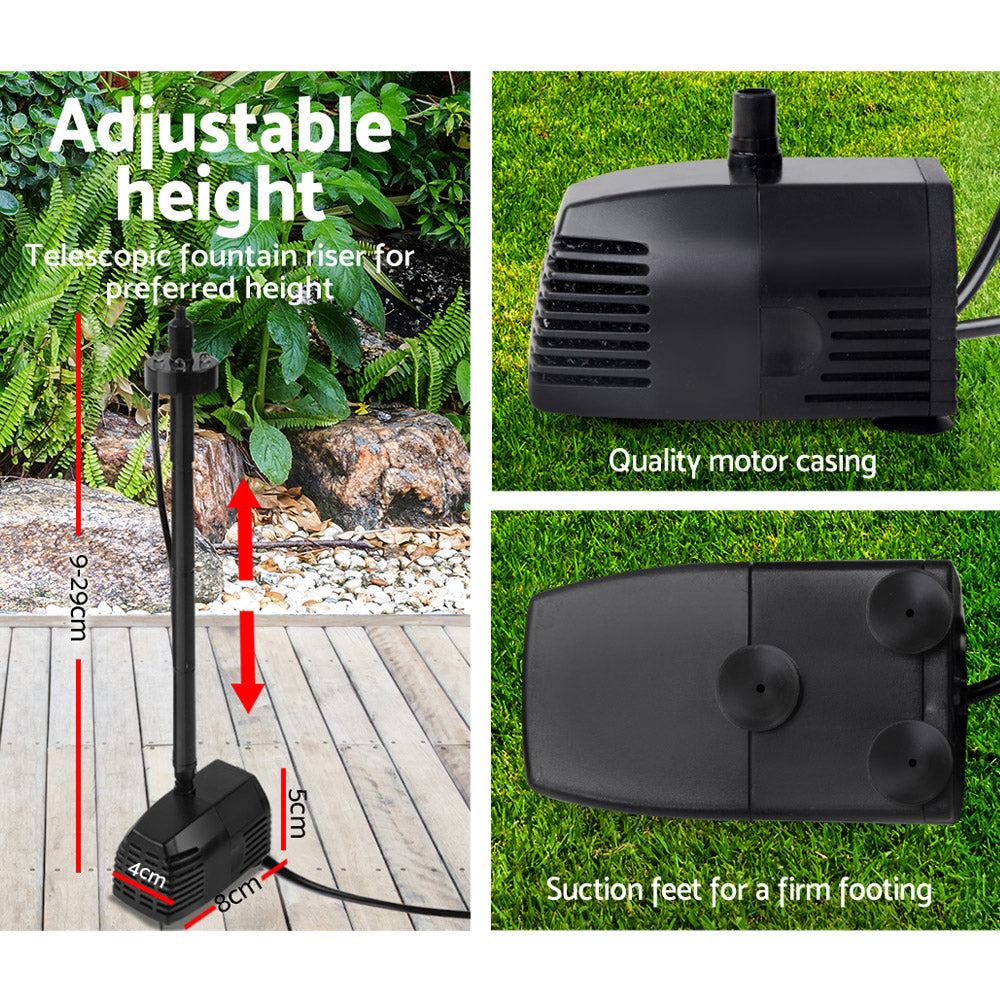 Eco-Friendly Solar Garden Fountain Pump with LED Illumination and Rechargeable Battery